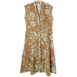 Vintage Enough About Me Linen Blend Cottagecore Floral Sleeveless Maxi Dress 12